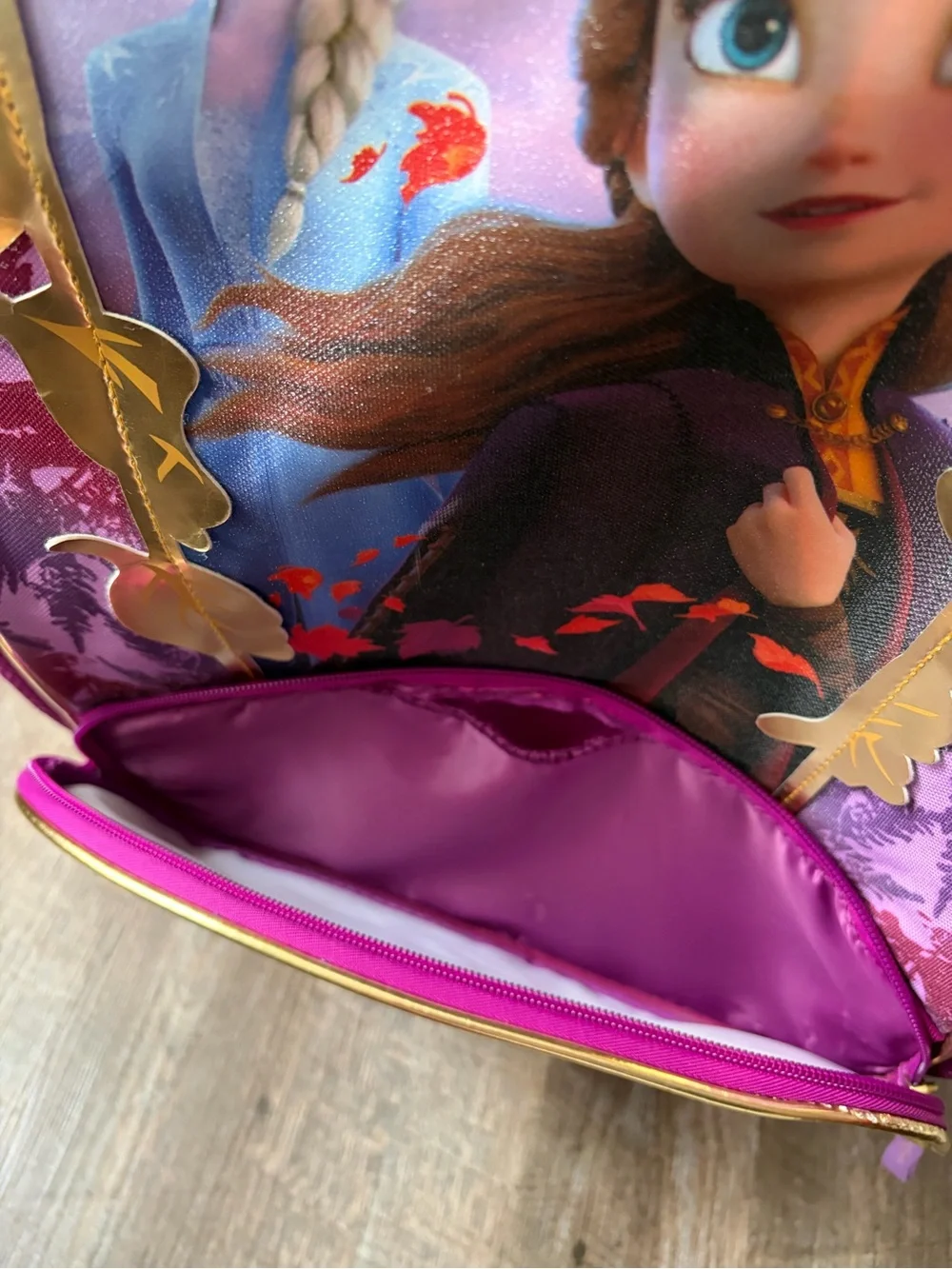 Disney Purple & Pink Anna and Elsa Holographic Backpack